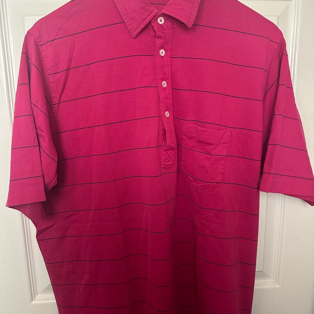 Vintage pink stripped L.L. Bean polo xxl tall made in USA.